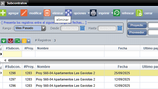 Liquidaciones de obra